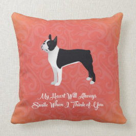 Almofada Black Boston Terrier My Heart Will Always Smile
