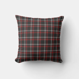 Almofada Black Burgundy White Plaid Classic Throw Pillow
