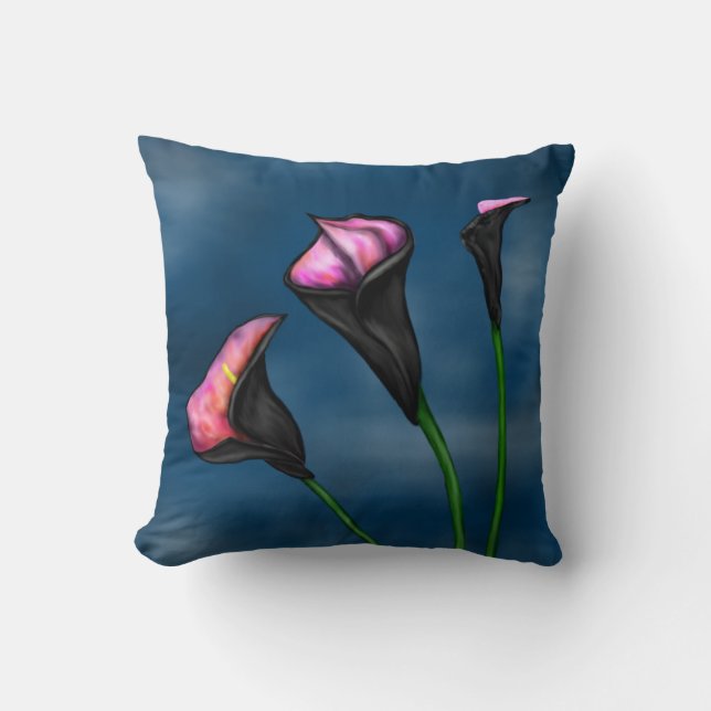 Almofada Black Calla Lily Pink Center (Frente)