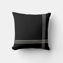 Almofada Black Deco White Stripe