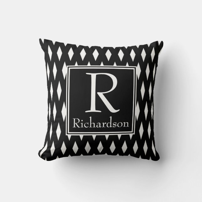 Almofada Black Diamond Monogramada (Frente)