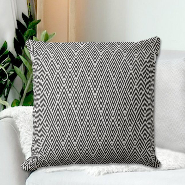 Almofada Black Diamonds Pattern Throw Pillow (Criador carregado)
