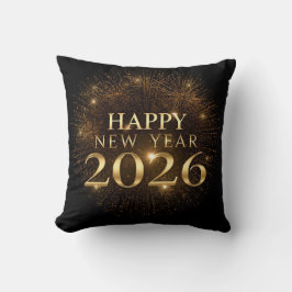 Almofada black gold confetti new year pillow 2026