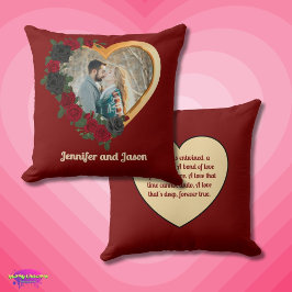 Almofada Black & Gold Roses, Gold Heart Photo Frame