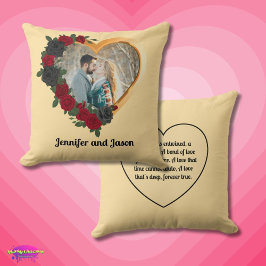 Almofada Black & Gold Roses, Gold Heart Photo Frame