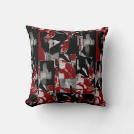 Almofada Black Gray White Burgundy Contemporary Art Print
