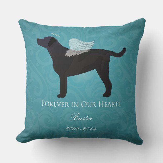 Almofada Black Lab Pet Memorial Simpatia Pet Pet Loss Desig (Frente)