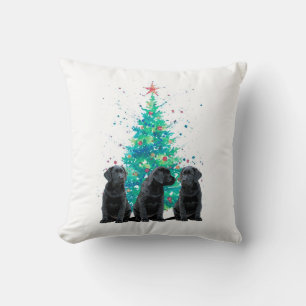 Almofada Black Labrador Christmas Puppy