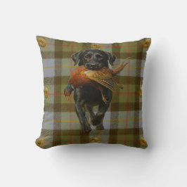 Almofada Black Labrador Retriever & Pheasant throw cushion