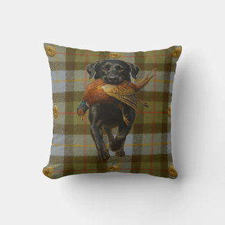 Almofada Black Labrador Retriever & Pheasant throw cushion