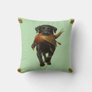 Almofada Black Labrador Retriever & Pheasant throw cushion