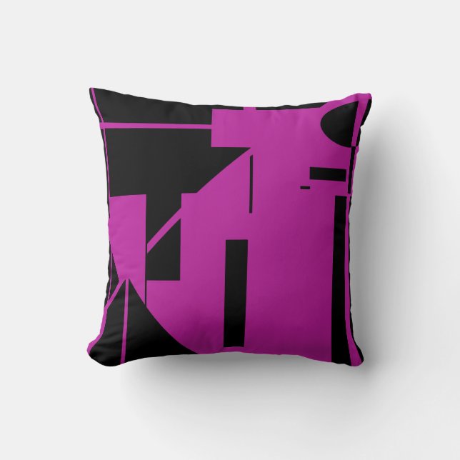 Almofada Black on Fuschia Humanlike Stick Figura MCM (Frente)