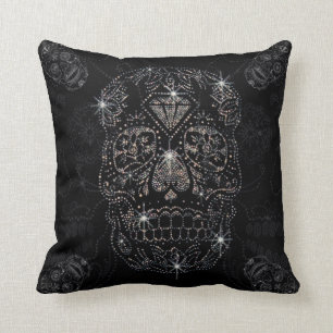 Almofada / Black Pillow 40x40cm diamond Skull