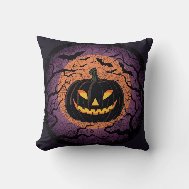 Almofada  Black Pumpkin Halloween Pillow (Frente)