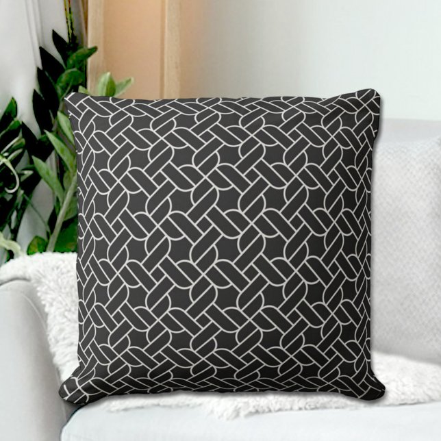 Almofada Black Rope Pattern Throw Pillow (Criador carregado)