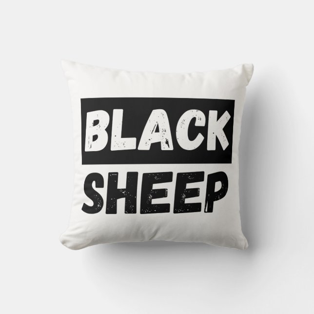 Almofada Black Sheep Bold Distressed Rebel Streetwear Art (Frente)