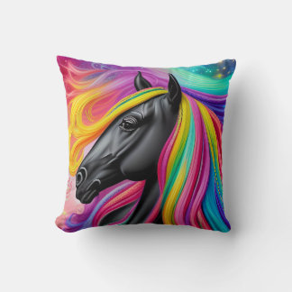 Almofada Black Stallion Colorful Mane