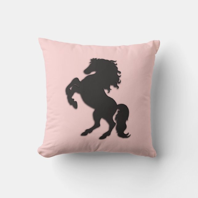 Almofada Black Stallion on Pink (Frente)