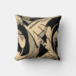 Almofada Black Taupe Brown Swirling Lush Deixa Motif
