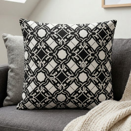 Almofada Black White Art Deco Interlaced Pattern