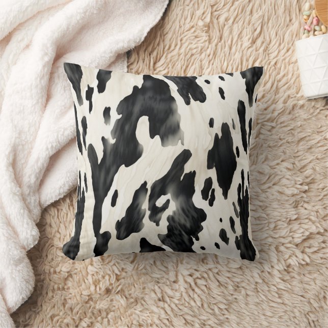 Almofada Black White Cow Print Animal Farm (Cobertor)