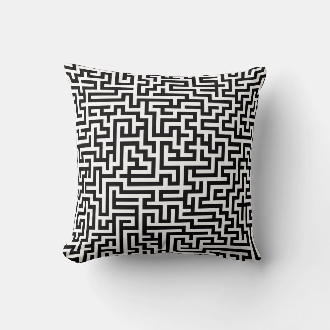 Almofada Black White Maze Lines (Frente)