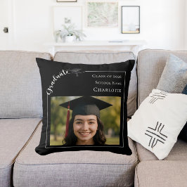 Almofada Black white modern simple photo Graduate