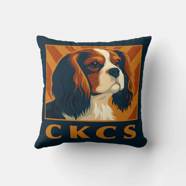 Almofada Blenheim Cavalier King Charles Spaniel CKCS Retro (Verso)