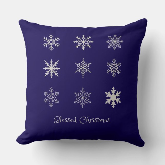 Almofada Blessed Christmas Snowflake Pattern (Frente)