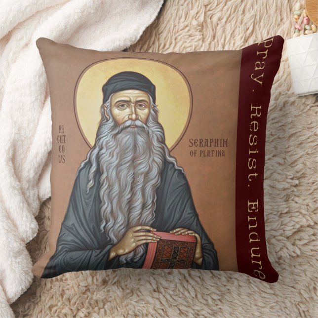 Almofada Blessed Seraphim Rose Orthodox Righteous Design (Cobertor)