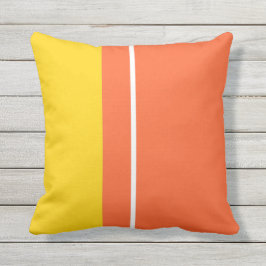 Almofada Bloco de Cor Branco Amarelo e Laranja