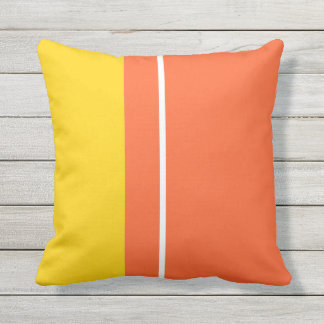 Almofada Bloco de Cor Branco Amarelo e Laranja