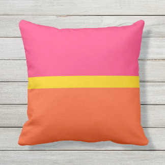 Almofada Bloco de Cor Horizontal Laranja e Rosa