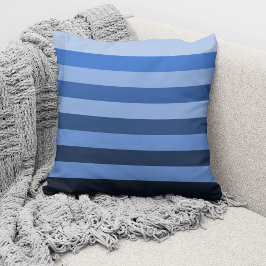 Almofada Bloco de Cor Monocromático Azul Moderno Listrado