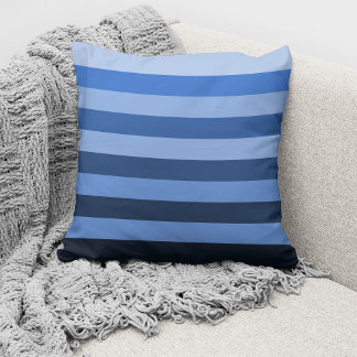 Almofada Bloco de Cor Monocromático Azul Moderno Listrado