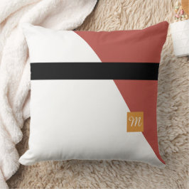 Almofada Bloco de Cores Dourado Ferrugem Monogramado