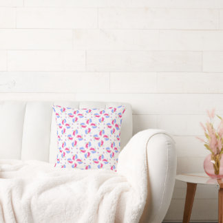 Almofada Blocos de Pegadas de Bebê Rosa e Azul Pastel Fofo