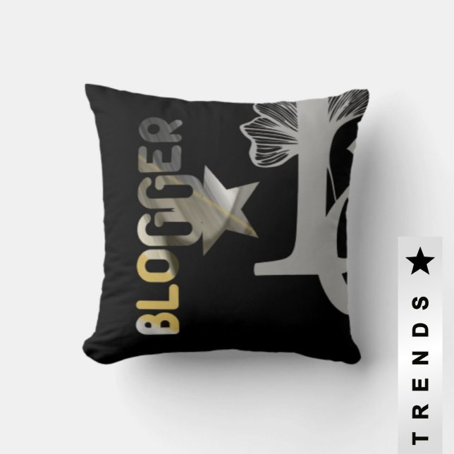 Almofada BLOGUEIRO Abstrato Trend Interior Decor Black (Criador carregado)