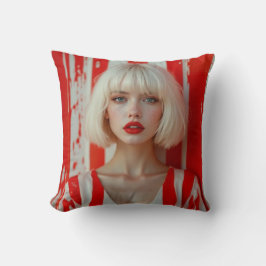 Almofada Blonde bob hair woman cinematic portrait