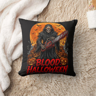 Almofada Blood Halloween Grim Reaper Chainsaw Pumpkin Hoodi