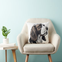 Bloodhound dog portriat nursery pillow