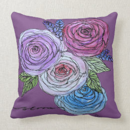 Almofada Bloom 4 Rosas (roxo)