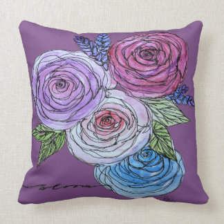 Almofada Bloom 4 Rosas (roxo)
