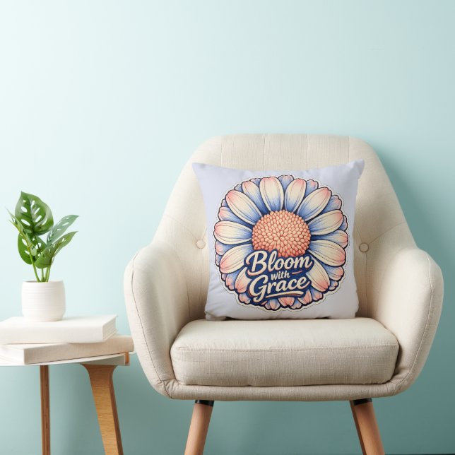Almofada 🌸✨ “Bloom with Grace” Floral Pillow 🛋️💖 (Cadeira)