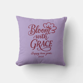 Almofada Bloom with Grace – New Year 2026 Throw Pillow