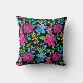 Almofada Blooming flower garden chic floral foliage