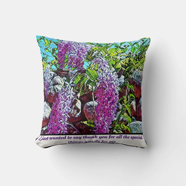 Almofada Blooming lilac flower garden (Frente)