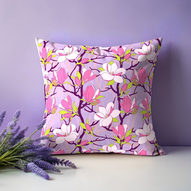 Almofada Blooming Magnolia Travesseiro decorativo (Blooming Magnolia Throw Pillow)