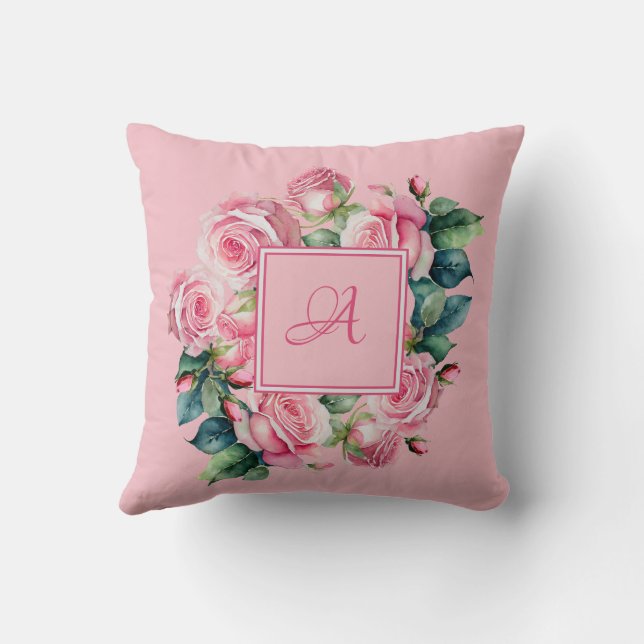 Almofada Blooms Blushing: um Travesseiro decorativo Floral  (Verso)