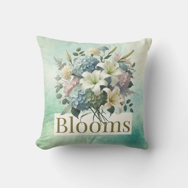 Almofada Blooms Travesseiro decorativo 16"x16": Deixe-o Blo (Frente)